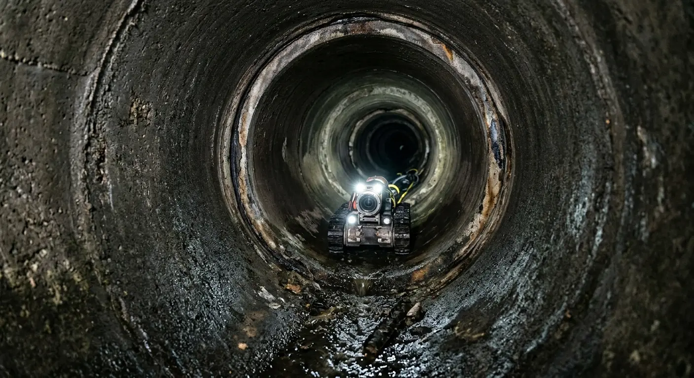 Robotic sewer camera inspecting pipe interior for Drain Snake Service in Lochbuie